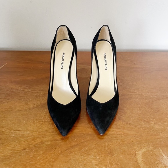 Sarah Flint • Perfect Jay Pump 100 in Black Suede leather heels pointed toe - Picture 5 of 14